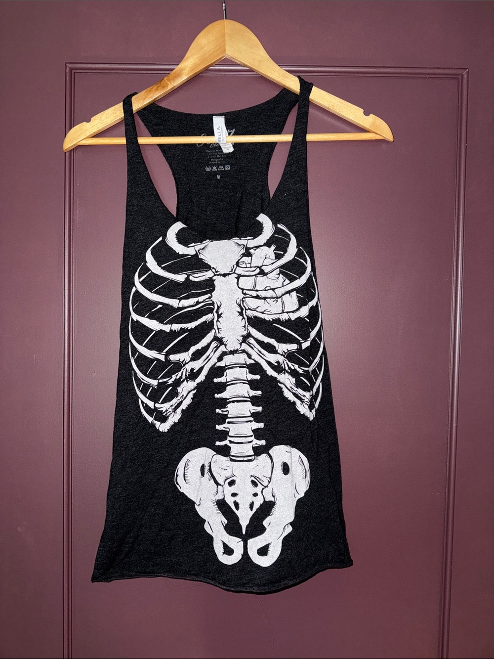 Charcoal grey Skeleton Graphic Racerback Tank